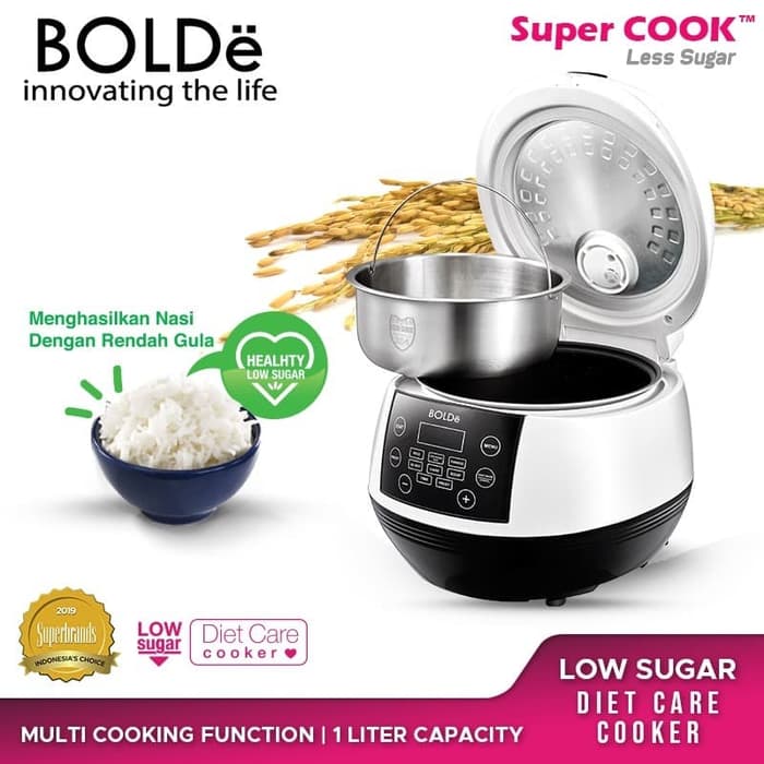 Bolde Rice Cooker Super COOK Less Sugar - Putih 